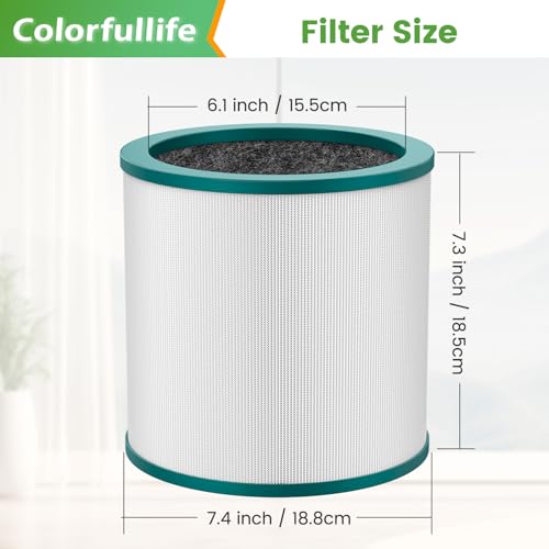 Colorfullife Replacement Air Purifier Filter for Dyson Tower Purifier Pure Cool Link TP01, TP02, TP03, BP01, Compare to Part 968126-03,2 Pack