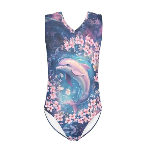 ELEQIN Kids Summer Gymnastics Leotards Swimsuit Racer Swimwear Practice Outfit for 5-14years