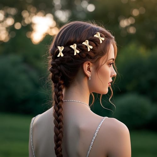 Pinzas pequeñas metálicas doradas para cabello 8 unidades miniatura 3