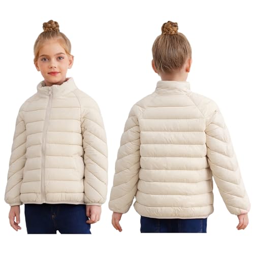Image of Linjinx Kids Girls Boys Winter Coat Water-Resistant Zipper Puff Jacket Warm Lightweight Down Coat Outerwear