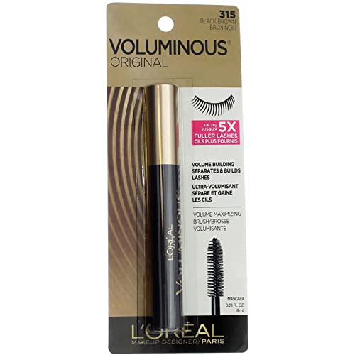 L'Oréal Paris Makeup Voluminous Original Mascara, Black Brown (2 Count)