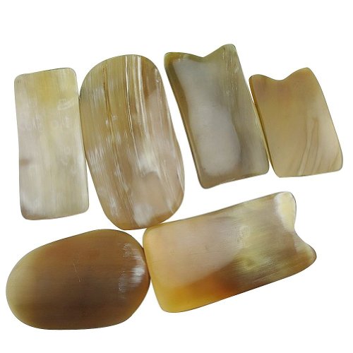 So Beauty Traditional Massage Tool Gua Sha Kit Yellow Horns Scraping Piece Africa Horn Scraping Plate Design in Random-1