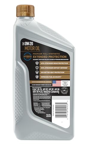 Image of Valvoline Extended Protection Full Synthetic Motor Oil SAE 0W-20 1 QT