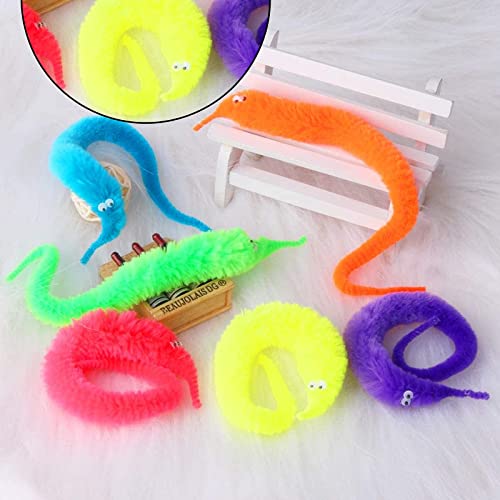 Magic Worms Toys,9 Inch Soft And Comfortable Polyester Fiber Wiggly Worms Fuzzy Worm Toys,Use For Holiday Decorations, Halloween Decorations, Christmas Decorations, Birthday Parties, Becoming #TOP3