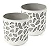 Produktbild Tymar Blumentopf , 2er-Pack, runde Form, Übertopf ( Creme/Grau, ø 14cm )
