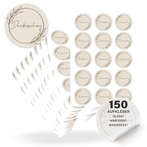 ECCK Danke Aufkleber rund “Danke Schön” (150 Stück) - Dankeschön Sticker für Hochzeit, Geburtstag, Konfirmation, Kommunion, Muttertag, Lehrerin, Erzieherin - Deko für Karten, Geschenke, Mitgebsel ECCK Danke Aufkleber rund “Danke Schön” (150 Stück) - Dankeschön Sticker für Hochzeit, Geburtstag, Konfirmation, Kommunion, Muttertag, Lehrerin, Erzieherin - Deko für Karten, Geschenke, Mitgebsel