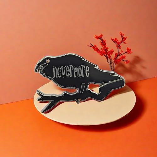 Image of Raven Enamel Pin Lapel Fashion Pin Crow Gothic Literary Enthusiast Fan Gift for Backpacks Hat Jackets