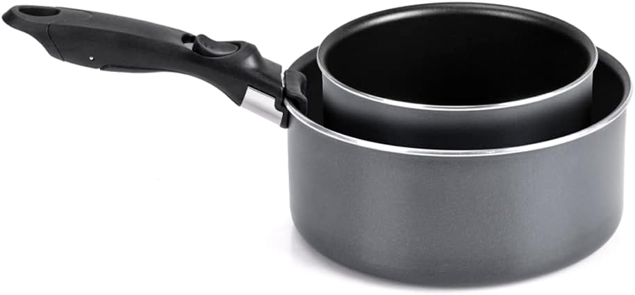 Moneta Eden Minispace Pot Set 16 + 20 cm + Removable Handle, Recycled Aluminium, 100% Made in Italy