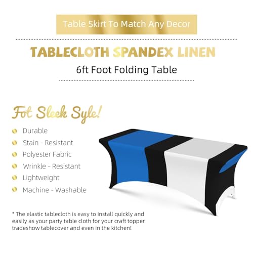 Nappe élasthanne drapeau Estonie 1,8m lavable anti-tache - 6