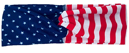 Shimmer Anna Shine Red White And Blue Patriotic American Flag Twist Headband Usa thumb #1