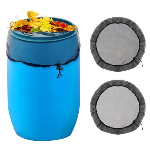 2pcs Rain Barrel Net Cover Adjustable Water Butt Net Round Bucket Mesh Cover Water Tank Mesh Cover Water Barrel Protection Screen Rain Barrel With Drawstring For Outdoor Garden Rain Butts(80cm)
