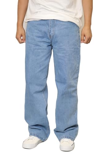 URBANJ Men's High Waist Baggy Jeans Loose Fit Wide Leg Denim Pants