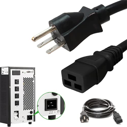 Cable de alimentación 3MT, NEMA 6-15P to IEC C19 Power Cords - 15A, 250V, 14AWG 3 Wire SJT Cable Jacket, Cable de red Server 3 Poli para Rack PDU - NEMA 6-15P (male) to IEC-60320-C19 (hembra) Cover