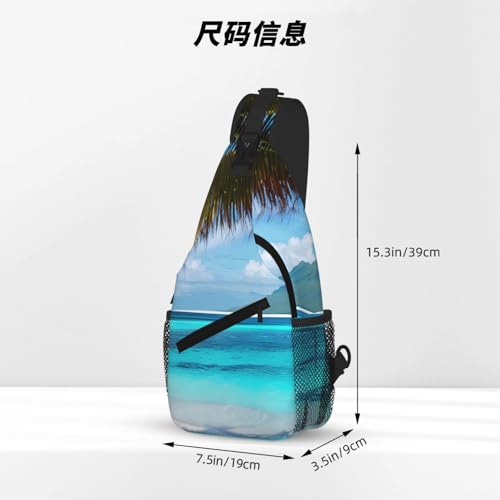 Tahiti Beach Printing Fashion Sling Bag For Men Chest Shoulder Backpack Crossbody Motocycle Daypack For Travel Hiking4