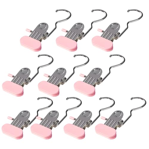 10 Piezas Pinzas Antioxidante - Pinzas De Ropa Ahorro De Espacio Para Sombreros, Pantalones, Botas Y Almacenamiento De Guardarropa | Ganchos De Viaje Colgantes Versátiles Para Armario De Caja, Maleta