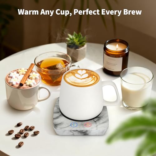Image of VOBAGA Coffee Mug Warmer with 3-Temp Settings, Coffee Cup Warmer with Auto Shut Off, Smart Mug Warmer for Travel Office Desk Candle, Coffee Warmer for Coffee Gifts Coffee Accessories for Women Men