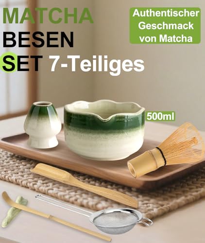 JBER Matcha Set, Handgefertigter Matcha Besen Set 7 Teiliges für Anfänger – Ansicht 2