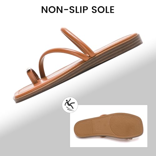 Stratuxx Kaze Women's Toe Ring Flat Sandals Dressy Strappy Flip Flops Slide - image 5