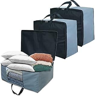 Goal Winners Breathable Duvet Bedding Storage Bag Bedding, Quilt & Clothing Under-bed Storage Bags Fits Up to Super King Size Duvet Laundry Clothes organiser Storage Bags (3), S