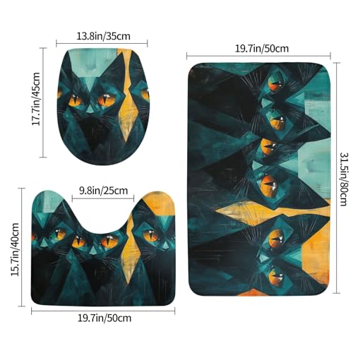 Alfombrilla de baño de microfibra suave y alfombras antideslizantes para ducha de gatos 3