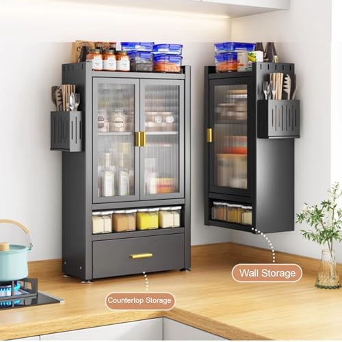 Conception à double porte pour cette étagère de rangement de cuisine - 6
