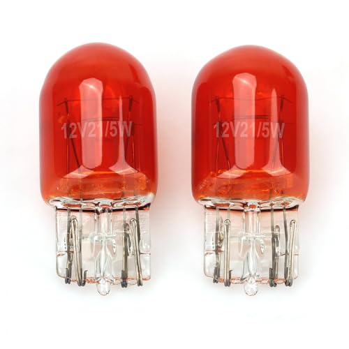 LXIUJSFXA 2 Pcs 7443 Bulbs 7444 T20 1891 21/5W Clear Glass Turn Signal Stop Brake Tail Light-Bulbs - DRL Indicator Light Micro Bulb Parts for RAV4 CR-V Civic Tacoma Silverado Altima Corolla (Amber)