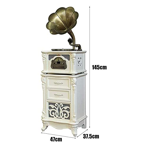 ZEDARO Tourne-Disque, Gramophone, Big Horn Blanc Vintage Classique Décoration de la Maison Rétro Antique Gramophone… - Les Beatles, Paul McCartney, John Lennon, RIngo Starr, George Harrison ZEDARO Tourne-Disque, Gramophone, Big Horn Blanc Vintage Classique Décoration de la Maison Rétro Antique Gramophone… – Image 3