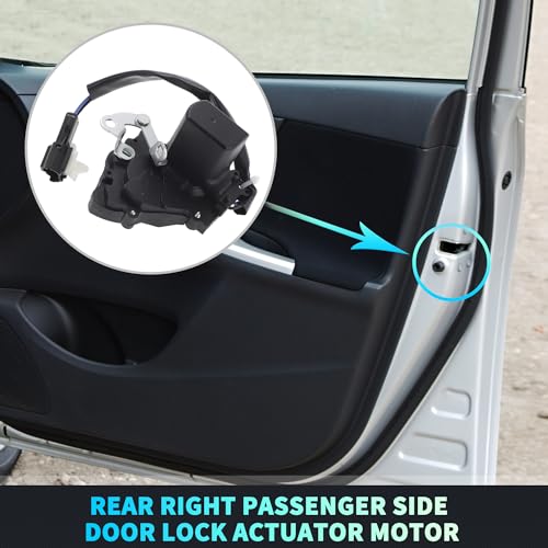 Image of X AUTOHAUX Replacement Rear Right Passenger Side Power Door Lock Actuator Motor with Cable for Kia Sorento 2003-2008 Door Latch Actuator Assembly Replace No.957463E000 Black