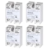 DMiotech 4 Pcs SSR-25DA 3-32V DC Input to 24-380V AC Output Single Phase Solid State Relay AC 25A for Industrial Automation, HVAC, Lighting Control