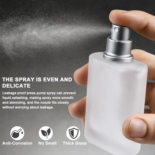 Refillable Perfume Bottles, 3 Pack Frosted Glass Spray Bottles with Fine Mist Sprayer - 30ml Empty Containers for Essential Oils & Fragrances3