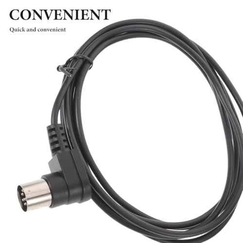 MIDI 8 Pin DIN Cable, Male to 90 Degree 3.5 Mm 1/8'' Male TRS Stereo Audio Cable with Jack Plug for Amplifier, Speaker, Mixer, MIDI Keyboard