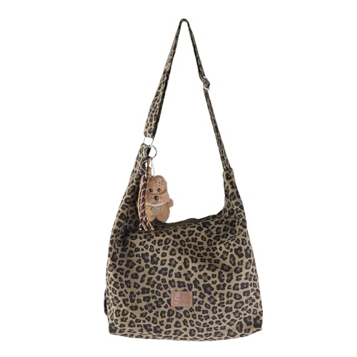 Geoyien Bolsos de Mujer, Bolso Grande Shopper Mujer, Patrón Leopardo de Moda, Correas Ajustables para Hombros, Gran Capacidad, Adecuado para Compras, Oficinas, Escuelas (A)