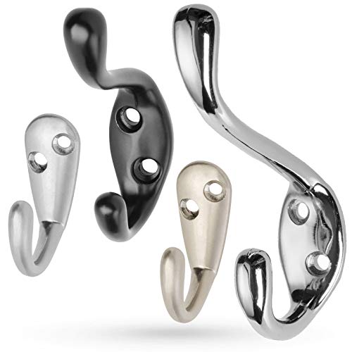 Kleiderhaken SOFIA (H x B x T): 116 x 25 x 89 mm groß Chrom matt Haken Mantelhaken Garderobenhaken von SO-TECH®