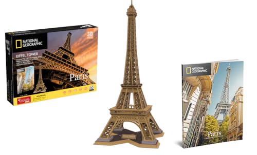 EXPLORA - Tour Eiffel - Puzzles 3D - 540203-131 Pièces - Monument Historique - Niveau 5 - sans Colle Ni Ciseaux - Paris - Jeu de Construction - Licence...