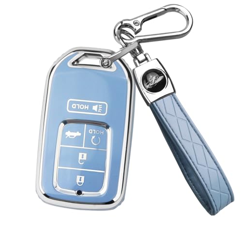 Image of MILD EAST for Honda Key Fob Cover with Keychain 5 Buttons(Blue)
