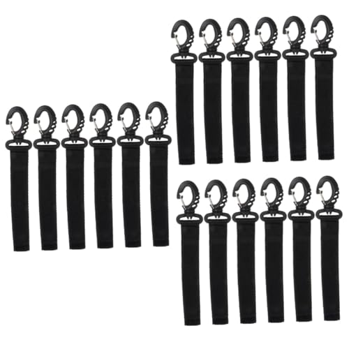 Gancho de cuerda de kayak de nylon negro y cordon de amarre de seguridad para remo
