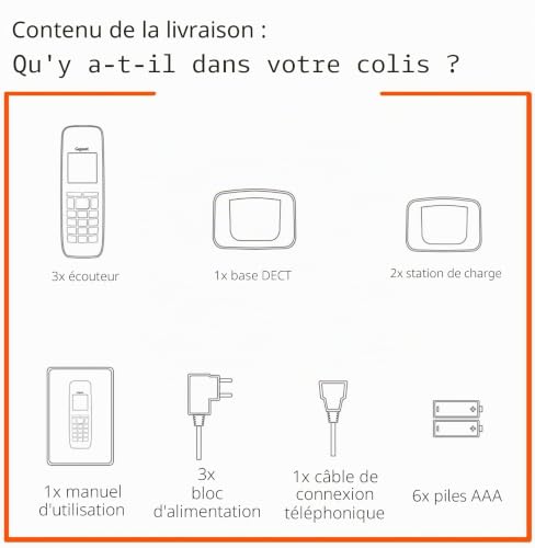 Téléphone Sans Fil GIGASET A170 – Capacité Annuaire 50, 4 Bornes Connectables - vue 8