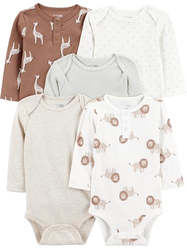 Image of Simple Joys by Carter's Unisex Baby 5-pack Long-sleeve Bodysuit