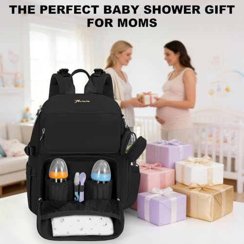 IBVIVIC Diaper Bag Backpack with Portable Changing Pad, Black by IBVIVIC - Used condition - Image 9