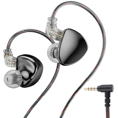 TRN MT5 イヤモニ 有線 イヤホン LCP振動板 N52デュアルチャンバー ダイナミックドライバ HiFi モニターイヤホン ハイレゾ イヤフォン 金属ハウジング ISO&Android対応 QDC脱着式ケーブル 3.5mmジャック マイク無し (ブ