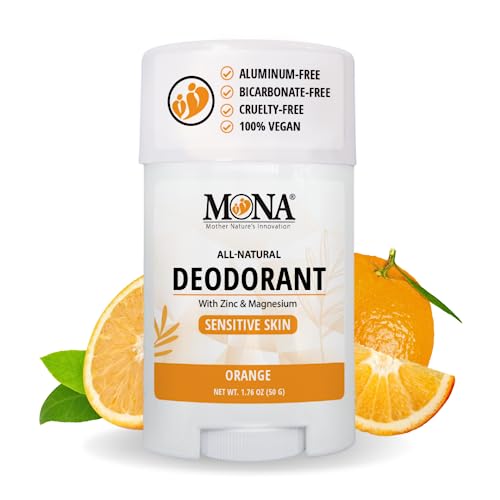 Image of MONA BRANDS All Natural Deodorant For Women & Men | For Sensitive Skin | No Aluminum or Baking Soda | (ORANGE 1.76 Oz)
