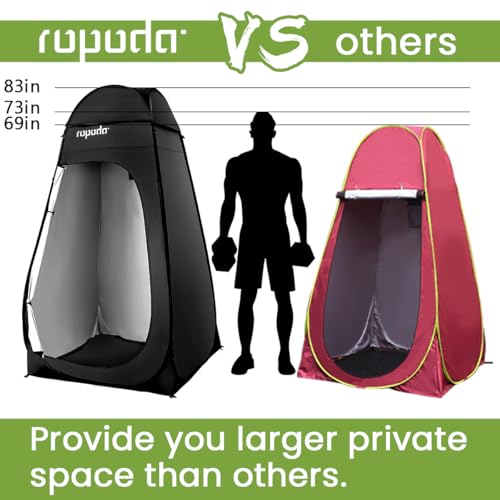 Image of ropoda Pop Up Tent 83 inch x 48 inch x 48 inch Upgrade Privacy Tent, Porta-Potty Changing Portable Changing Room Includes 1 Removable Bottom,8 Stakes,1Removable Rain Cover,1 Carrying Bag