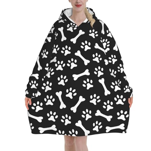 Couverture à capuche motif pattes pour femme, l'idée cadeau cocooning parfaite