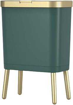 Trash Can Small Rectangle Trash Can,Plastic Garbage Can with Press-Type Sealed Lid,Garbage Bin for Bathroom,Bedroom,Kitchen,Living Room Wastebasket Color Green