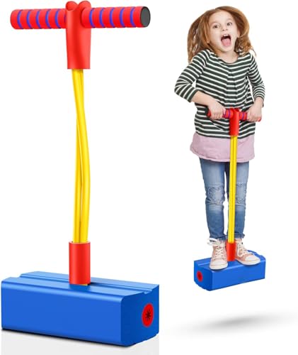 عصا قفز من وامبوري، مصنوعة من المطاط، مناسبة للجنسين من عمر 3 سنوات. مزودة بقاعدة مضادة للانزلاق ومقابض مريحة وصوت سكويكر. تساعد في تنمية مهارات التآزر بين اليد والعين.