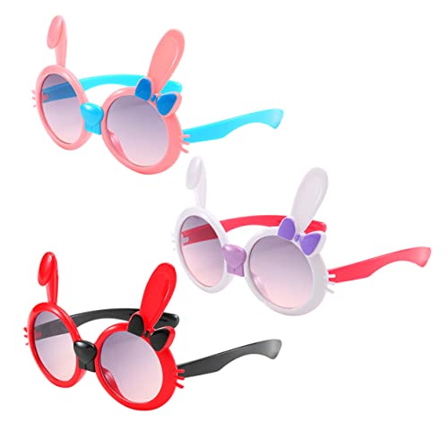 3Pcs Rabbit Sunglasses Stylish Bowknot Bunny Eyewear for Parties Outdoor Activities Red White for Boys3