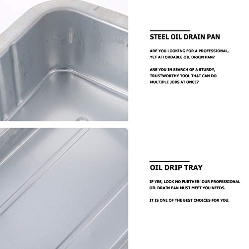 Besportble Oil Drip Pan Steel Oil Drain Pan Funnel King Drip Tray Heavy Duty Oil Tray Seamless Drain Utility Pan Oil Drip Tray Pan For Mechanics Motorcycle Automotive Oil Oil Change Pan #TOP1