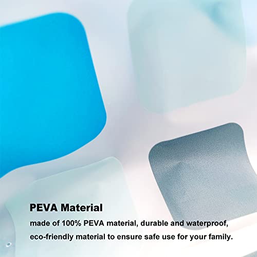 Plastic Shower Curtain Liner 72 X 72 Inch, Waterproof Peva Mosaic Design Printed Shower Curtain, Bathroom Shower Curtain Liner With 12 Hooks #TOP3