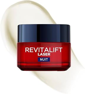 L'Oréal Paris Revitalift Laser Crème Anti-Wrinkle Night Mask 3 Active 50 ml | Pro-Retinol Hyaluronic Acid Vitamin C, Retexturises & Repairs, Intensely Moisturizes, Evens Complexion