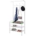 SINGAYE Coat Rack Adjustable Entryway Bench Storage Shelves Carbon Steel 3-Tier Shoes Hat Umbrella Clothes Rack